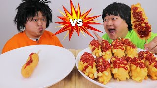 부자😋vs😭거지 먹방 🌮감자핫도그🌭 hotdog mukbang [upl. by Nesnej]