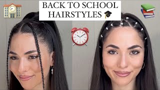 4 Easy Back to School Hairstyles 🏫 For long medium length hair [upl. by Ennovy]