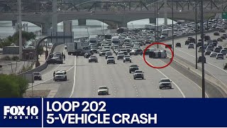 Rollover crash on Loop 202 in Scottsdale [upl. by Disraeli536]