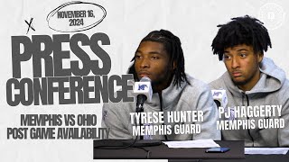 Memphis vs Ohio Post Game Tyrese Hunter amp PJ Haggerty Availability [upl. by Noral]