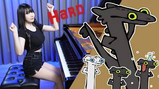 Toothless Dancing Meme Piano Cover◾HARD Version◾How To Train Your Dragon  Driftveil City [upl. by Aiekal701]