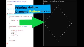 C  Program Hollow Diamond Star Pattern  Hollow Diamond in CPP  How to print star pattern in C [upl. by Eilla]