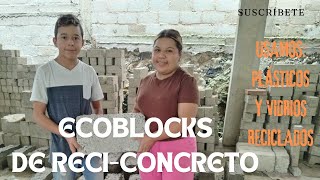 COMO HACER BLOCKS DE CONCRETO CON VIDRIO RECICLADO [upl. by Talich]