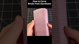 How to Carve Realistic Bricks From Styrofoam Part 1 diorama foam brick [upl. by Aicenad]