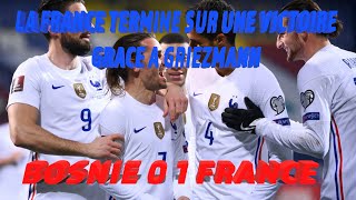 Résumé du Match Bosnie France  la France termine sur une victoire grâce à Griezmann [upl. by Wurster397]