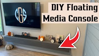 How To Build a Floating Media Console  DIY Woodworking Under TV Storage [upl. by Gnuhp753]