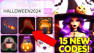 ALL 15 NEW SECRET CODES OCTOBER 2024 IN DRESS TO IMPRESS FREE VIP HALLOWEEN CODES [upl. by Llewen]