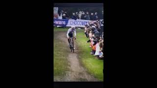 MATHIEU VAN DER POEL SPITS at a FAN in the cyclocross World Cup in Hulst [upl. by Ybhsa]