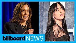 Billie Eilish Gets Candid About Kamala Harris  Billboard News [upl. by Aer]