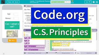 Codeorg Lesson 710 Conditionals Practice  Tutorial and Answer  Unit 4 CS Principles [upl. by Hallee731]