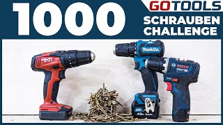 🔥 Die 1000 Schrauben Challenge  12VAkkuschrauber von Bosch vs Makita vs Hilti  inkl Verlosung [upl. by Noerb]