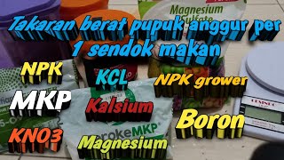 SATU SENDOK MAKAN BERAPA GRAM PUPUK [upl. by Nitsyrk]