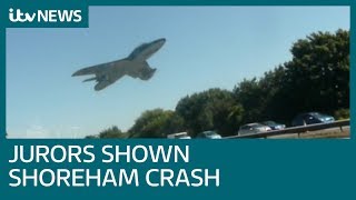 Jurors shown footage of Shoreham Airshow crash  ITV News [upl. by Allister]