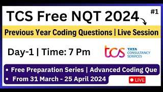 TCS Coding Questions  Day1  TCS NQT 2024 Preparation  Free Preparation Previous Year Questions [upl. by Darcie]