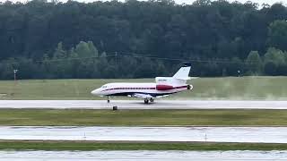 Private Dassault Falcon 900EX N828ML landing in RDU Airport [upl. by Atled]