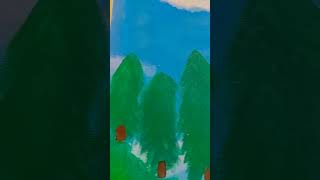 ✨Create Murre greenery  High trees at home with acrylic paint 🎨 viralvideo youtubeshorts [upl. by Jessee]