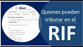 Quienes pueden tributar en el RIF  ¿𝐏𝐮𝐞𝐝𝐨 𝐭𝐫𝐢𝐛𝐮𝐭𝐚𝐫 𝐞𝐧 𝐞𝐥 𝐑𝐈𝐅 ✅♦️ Cursos RIF 2022 [upl. by Ahsenyt546]