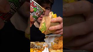 Eating Chipotle Burrito with Raising Cane’s Sauce asmr mukbang shorts burrito canes [upl. by Enyleuqcaj]