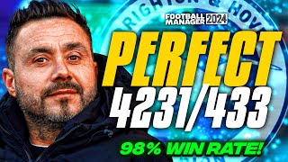 De Zerbis PERFECT 4231433 FM24 Tactics 98 Win Rate  Best FM24 Tactics [upl. by Vickey]