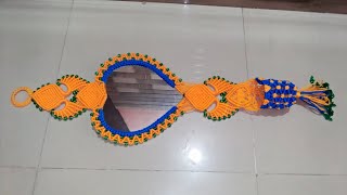 Macrame beautiful heart💓 shape mirror full tutorial  macrame heart shape mirror  wallhanging [upl. by Ogait]