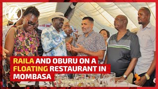 Raila Odinga and Oburu Oginga Enjoy Time on a Floating Restaurant in Mombasa [upl. by Tnahsarp]