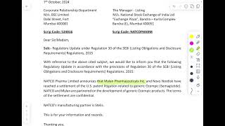 Natco pharma share latest news [upl. by Eahc]