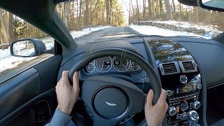 2009 Aston Martin DBS Manual  POV Test Drive by Tedward Binaural Audio [upl. by Ecienal]