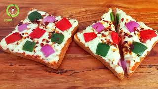 Stop Buying Pizza  Try This 10 Minutes Recipe  Bread Pizza Recipe Without Oven By FORKampKNIFE [upl. by Radie256]