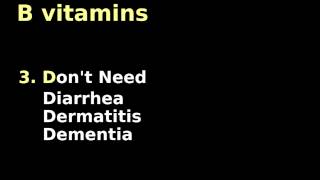 B Vitamins Mnemonic Metabolic deficiencies Water and Fat Soluable Cofactors Tutorial [upl. by Hanschen]