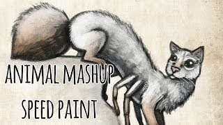 Animal Mashup Speed Paint [upl. by Enoitna193]