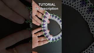 Seed bead necklace tutorial simple mesh beaded necklace with flowers [upl. by Kursh]