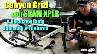 Canyon Grizl with SRAM XPLR amp Rockshox Rudy Unboxing amp Features of the next Review Bike [upl. by Nathanael336]