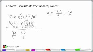 Convert Repeating Decimal Into Fraction Equivalent [upl. by Phebe920]