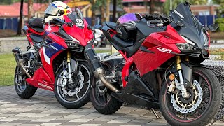 CBR250RR aracer vs flash ECU  Side by side [upl. by Snahc]