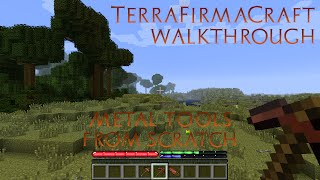 TerraFirmaCraft Walkthrough  How to Make Metal Tools from Scratch  Saw Pickaxe Prospectors Pick [upl. by Mobley]