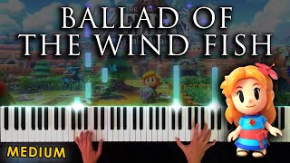 The Legend of Zelda Links Awakening  Ballad of the Wind Fish  MEDIUM PIANO [upl. by Gerrie]