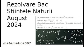 Rezolvare subiecte Bac SN August 2024 [upl. by Guyer]