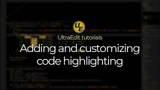 Add custom syntax highlighting to UltraEdit [upl. by Nycila]