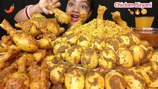 ASMR 🌶️ WHOLE CHICKEN CURRY HYDERABADI CHICKEN BIRYANI 🔥 CHICKEN CURRY WITH SPICY GRAVY 😋 FOOD SHOW [upl. by Levram]