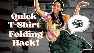 Easy amp Affordable TShirt Folding Hack for Small Business Organization  Quick 5Minute Guide [upl. by Atauqal]