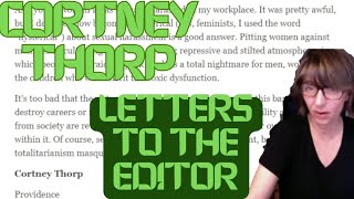 Cortney Thorp Letter to the Providence Journal and Response Thorp Alert [upl. by Lemmie900]