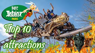 Top 10 attractions Parc Astérix 2023 [upl. by Ellekram]