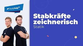 Stabkräfte mit dem zeichnerischen Knotenpunktverfahren 1 Technische Mechanik StudyHelp [upl. by Crescen]