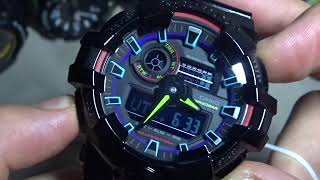 Casio GSHOCK  GA700 SERIES  ANALOGDIGITAL  GA700RGB1A  REDGREENBLUE [upl. by Dannon]