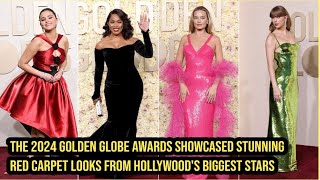 The 2024 Golden Globe Awards showcased stunning red carpet looks from Hollywoods biggest stars [upl. by Gael]