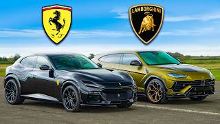 Ferrari Purosangue v Lamborghini Urus DRAG RACE [upl. by Nnylirehs135]