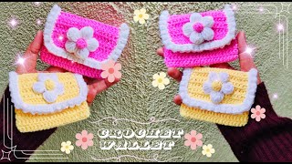 How to make Crochet Wallet  Step by step tutorial  For beginners [upl. by Rehtul380]