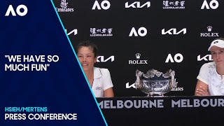 HsiehMertens Press Conference  Australian Open 2024 Final [upl. by Tito256]