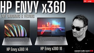 2024 HP Envy x360 14 amp 16  Live Unboxing amp Testing [upl. by Brandi867]