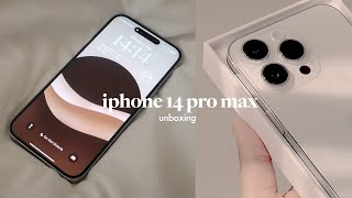 unboxing iPhone 14 Pro max silver 256gb aesthetic 🤍☁️✨ [upl. by Neerihs]